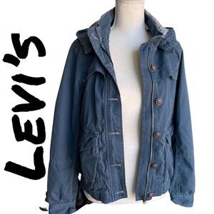 LEVIS Canvas denim jacket w/removable hood, Size small